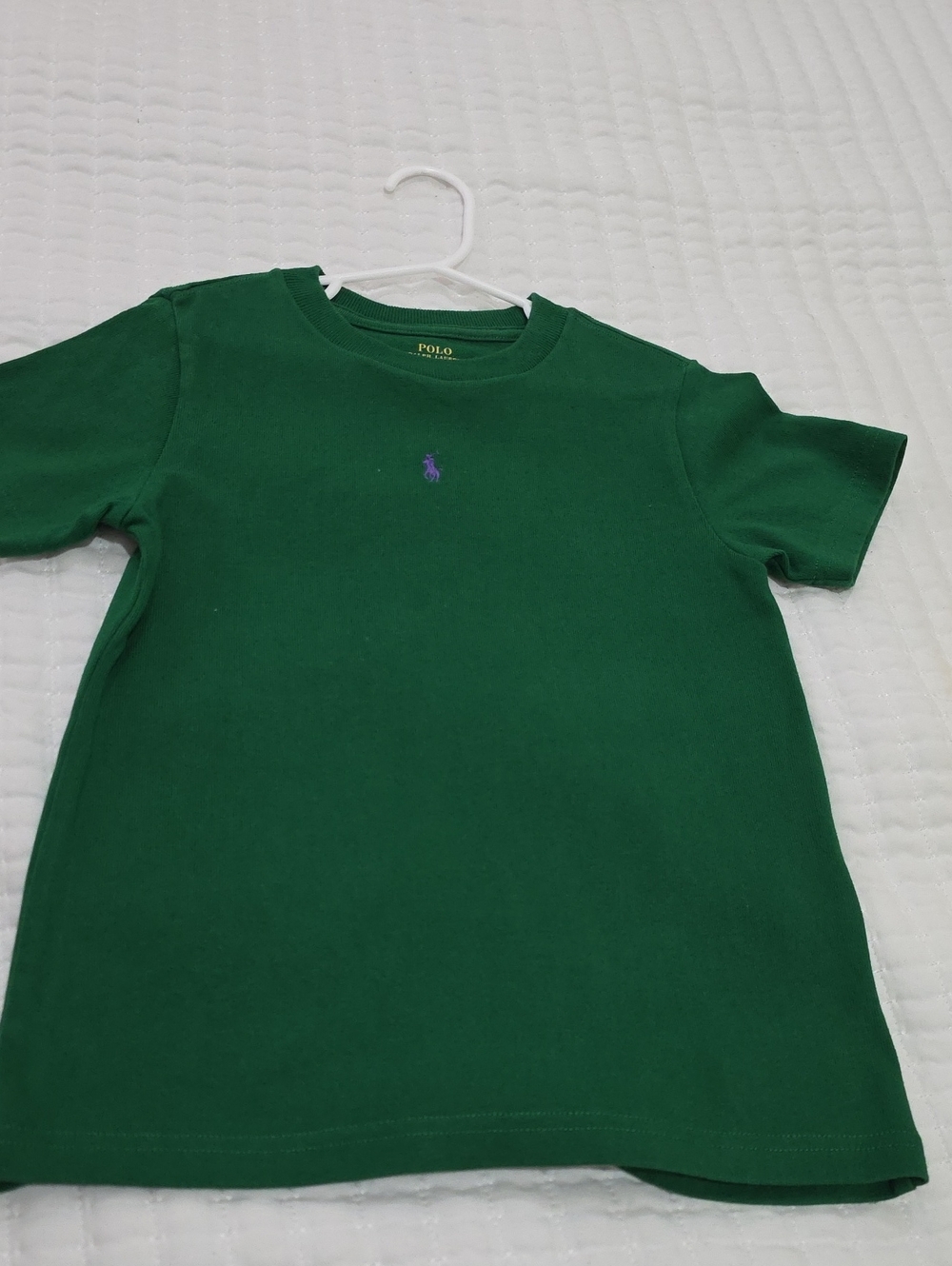 Polo by Ralph Lauren Green Short Sleeve Tee with Purple Pony Logo